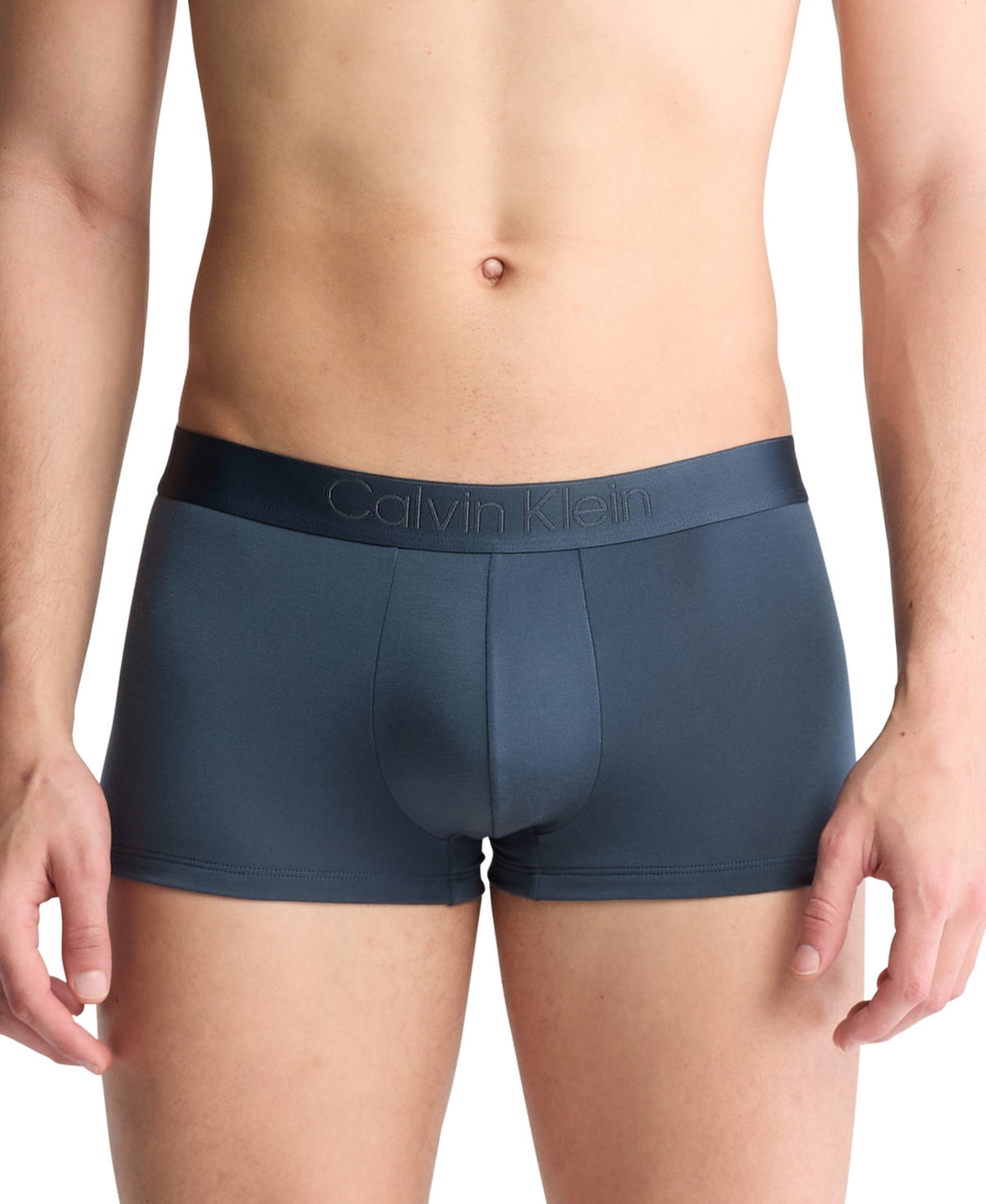 Calvin Klein Men's 3-PkMicrofiber Low Rise Trunk Underwear - Black, Blue, White