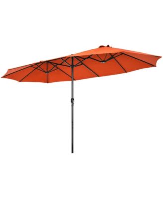 Patio Double-Sided Umbrella with Hand-Crank for Easy Outdoor Shade Control