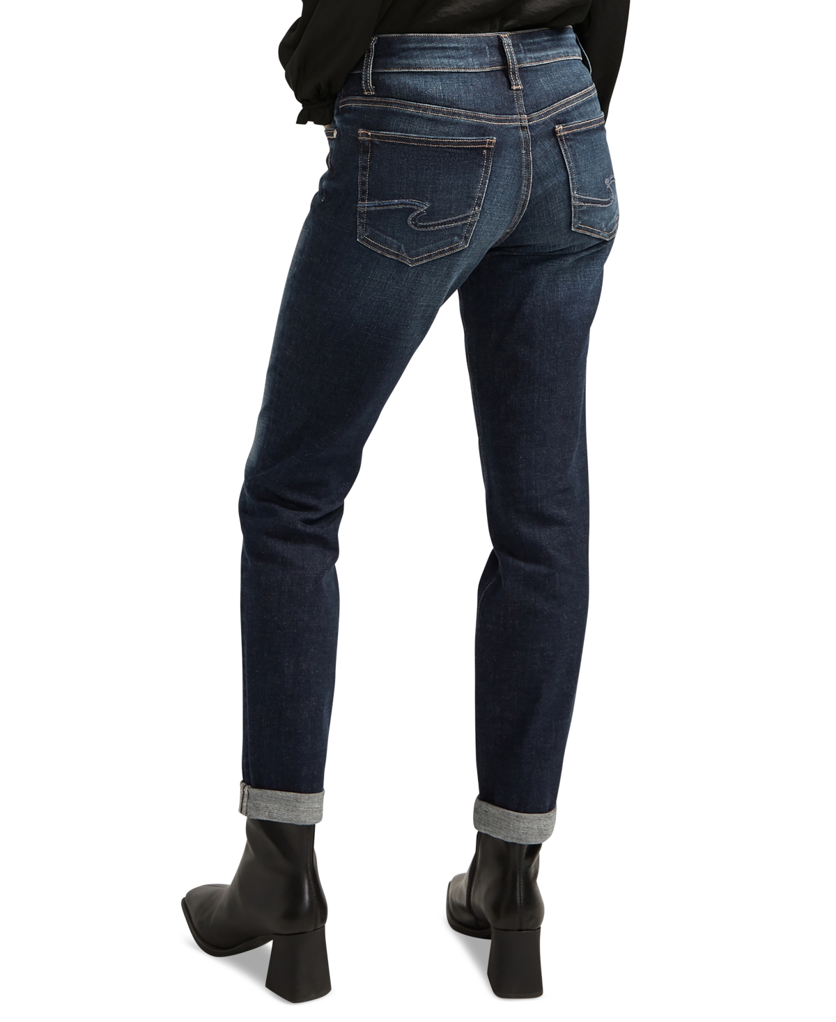 Silver Jeans Co. Women's Mid-Rise Slim-Leg Boyfriend Jeans