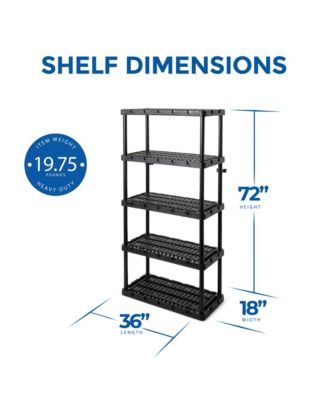 5 Shelf Knect-A-Shelf Ventilated Heavy Duty Storage Unit, Black