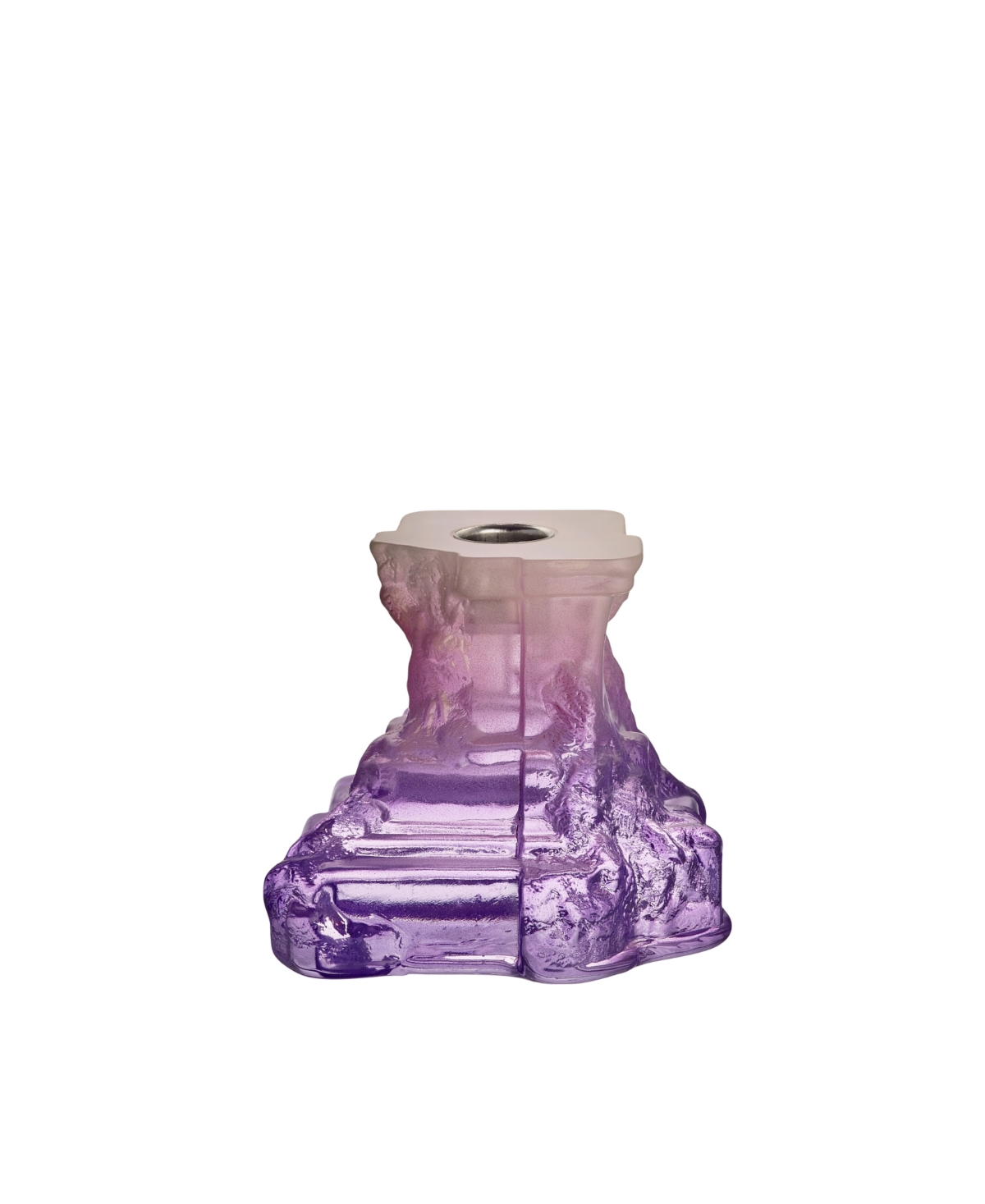 Kosta Boda Rocky Baroque Kryptonite Small Candlestick, 3.7" In Purple