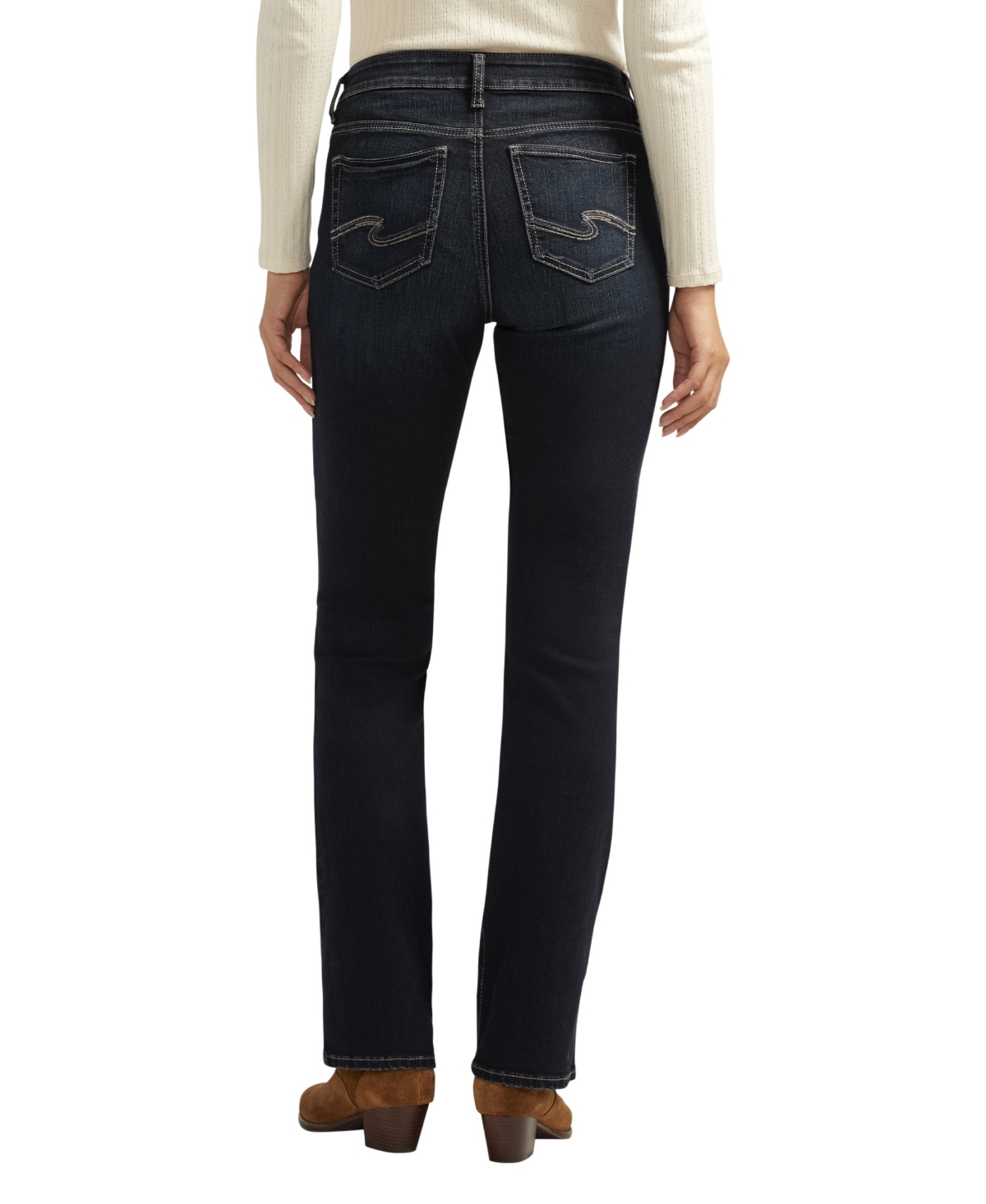 Shop Silver Jeans Co. Women's Elyse Mid Rise Comfort Fit Slim Bootcut Jeans In Indigo