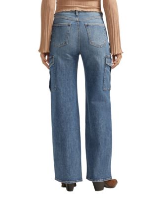 Women's Mid Rise Wide Leg Cargo Jeans