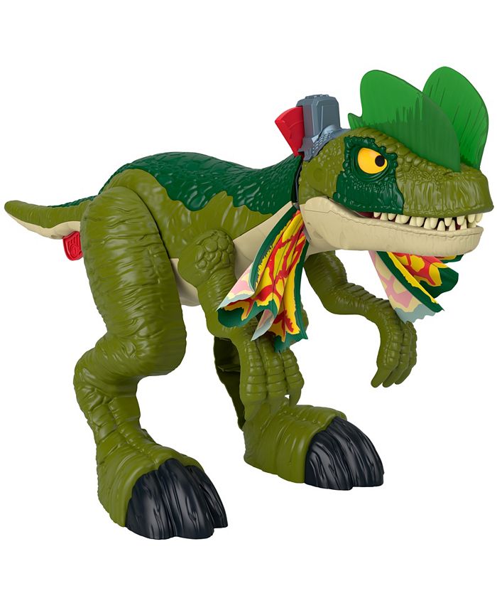 Imaginext Jurassic World Thrash Attack Dilophosaurus Dinosaur Toy with Lights Sounds for Kids - Multi - No Size
