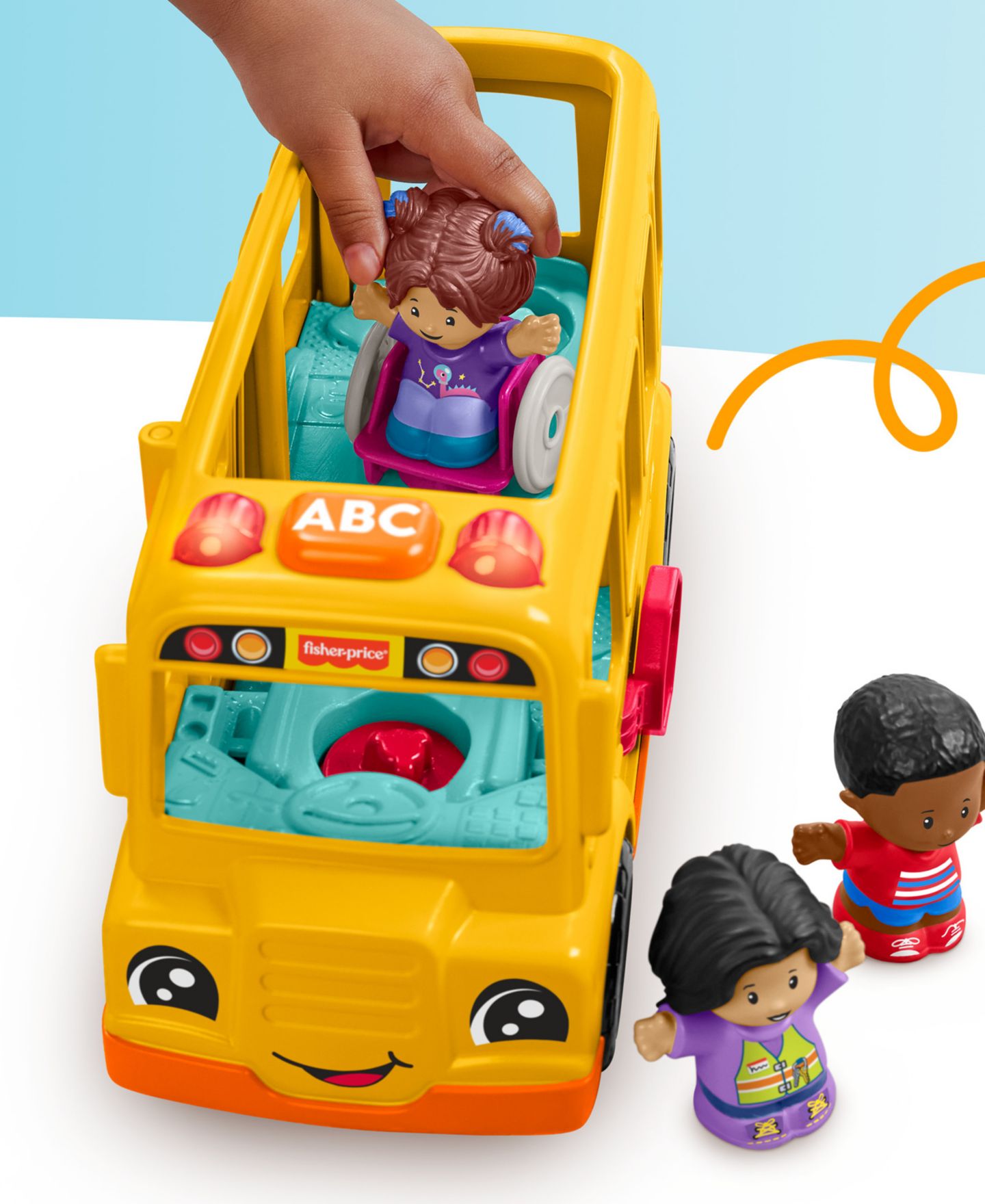 Детские игрушки Little People School Bus Musical Toddler Toy Vehicle with 2 Figures, 2-Piece Set — фото 2