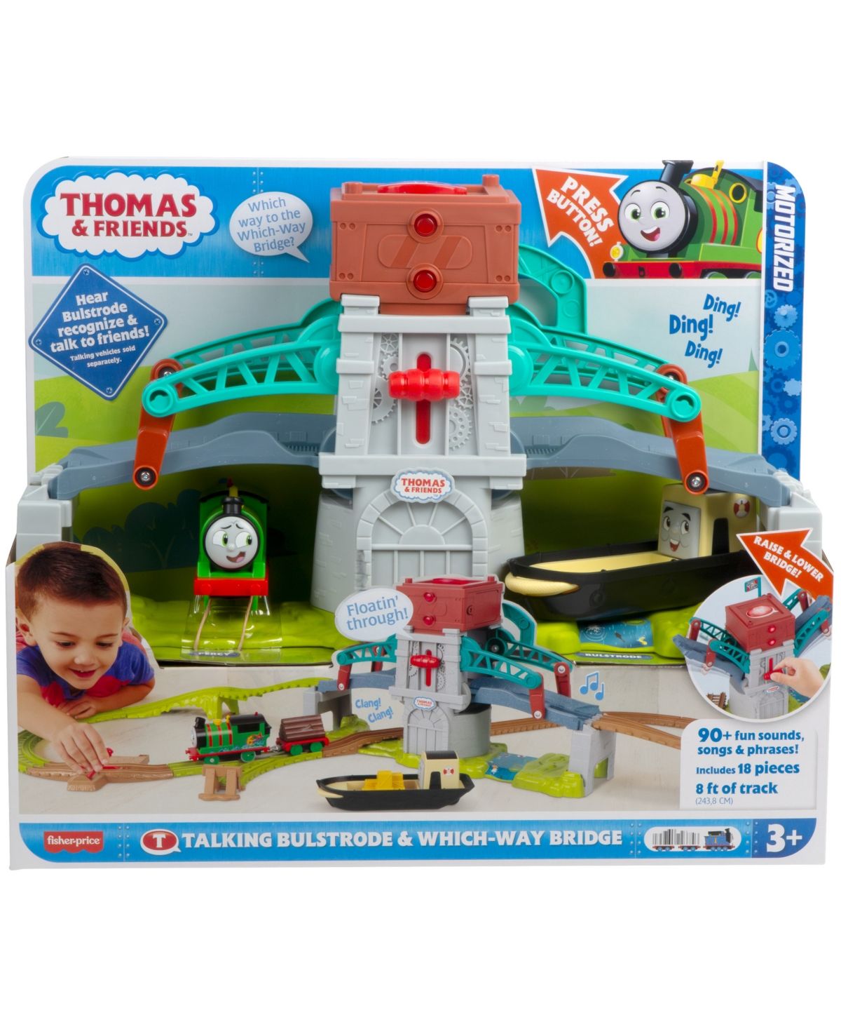 THOMAS & FRIENDS THOMAS FRIENDS TALKING BULSTRODE WHICH-WAY BRIDGE TOY TRAIN SET WITH SOUNDS PERCY ENGINE 