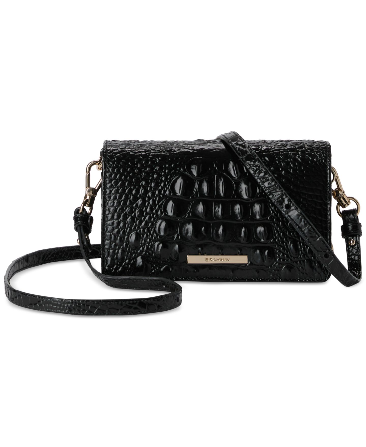 Женская сумка Brahmin Mini Minuette Leather Crossbody, цвет: Чёрный — фото 1