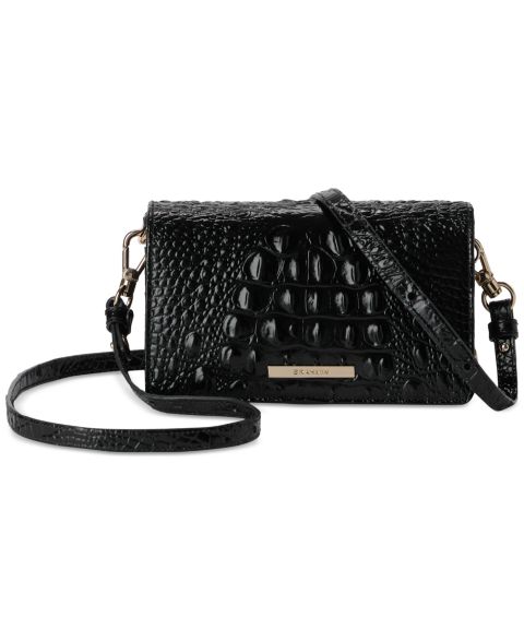 Женская сумка Brahmin Mini Minuette Leather Crossbody, цвет: Чёрный