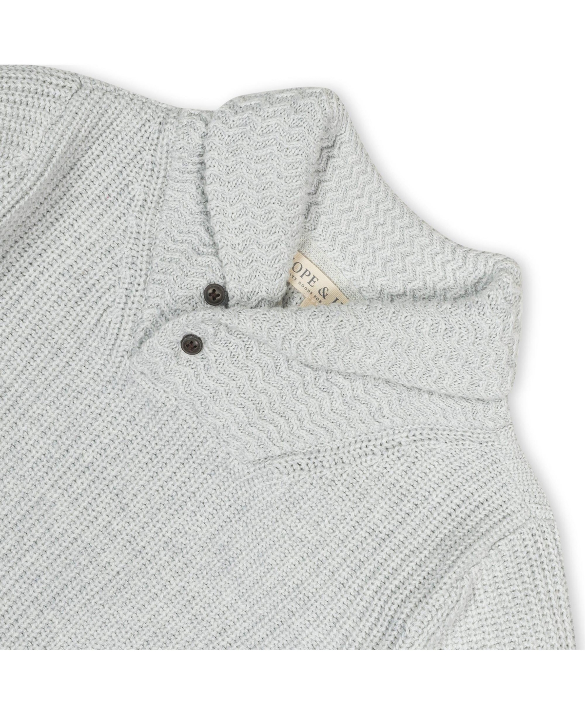 Hope & Henry Boys Organic Long Sleeve Shawl Collar Sweater