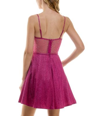glitter flare dress Embellished Fit & Flare Glitter Gown By Ladivine J4305