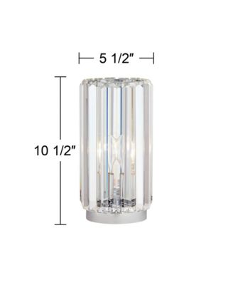 Caledan Modern Accent Table Lamp 10 1/2" High Clear Crystal Rods for Bedroom Bedside Nightstand Office Kids Family House Home