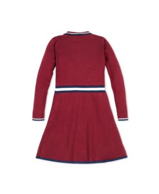 Baby Girls Organic Long Sleeve Collared Henley Sweater Dress