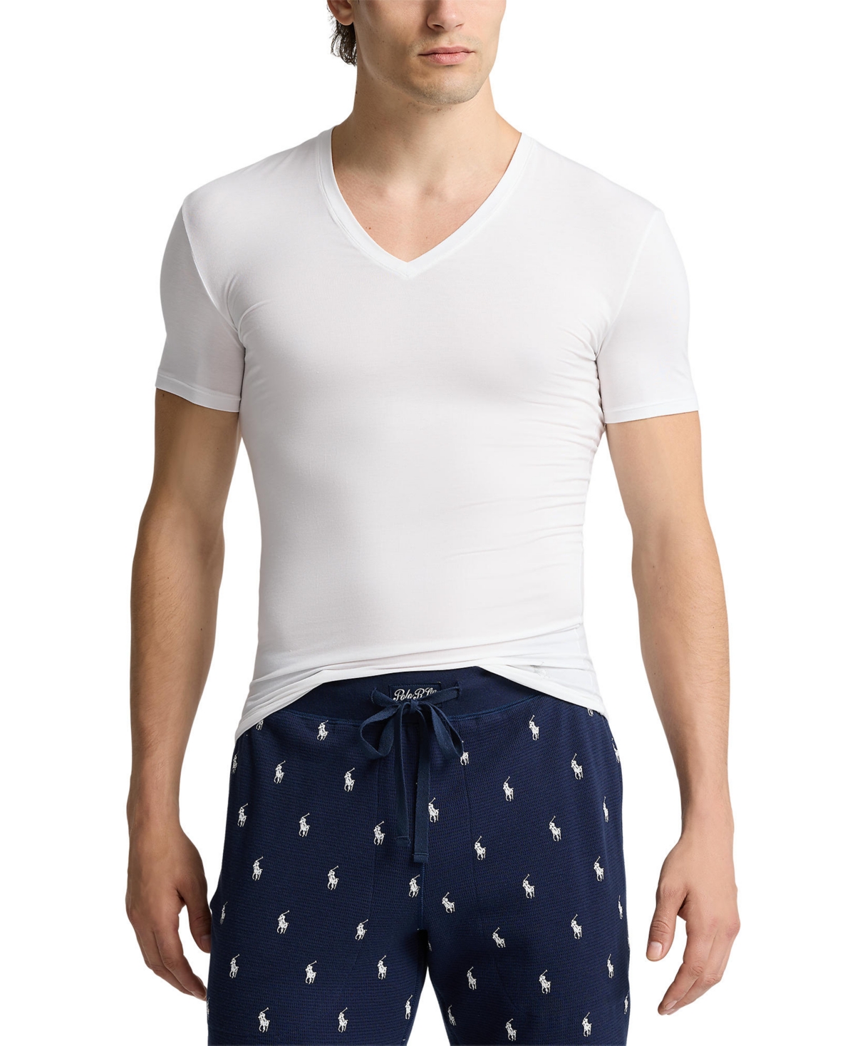 Polo Ralph Lauren Men's 2-pack Perfect Flex V-neck T-shirts In White