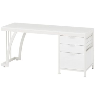 59-Inch Wood Industrial Desk with 3 Drawers &amp;#x2013; Home Office PC Workstation &amp; Study Writing Table with File Storage