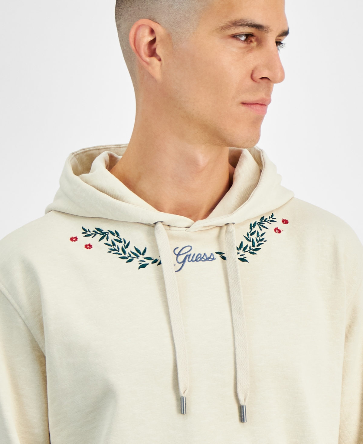 Guess Men's Mini Flowers Long Sleeve Hoodie
