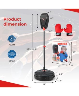 Inflation-Free Boxing set with Punching Bag and Boxing Gloves Quick Rebound Design for 5+ Years Old Kids
