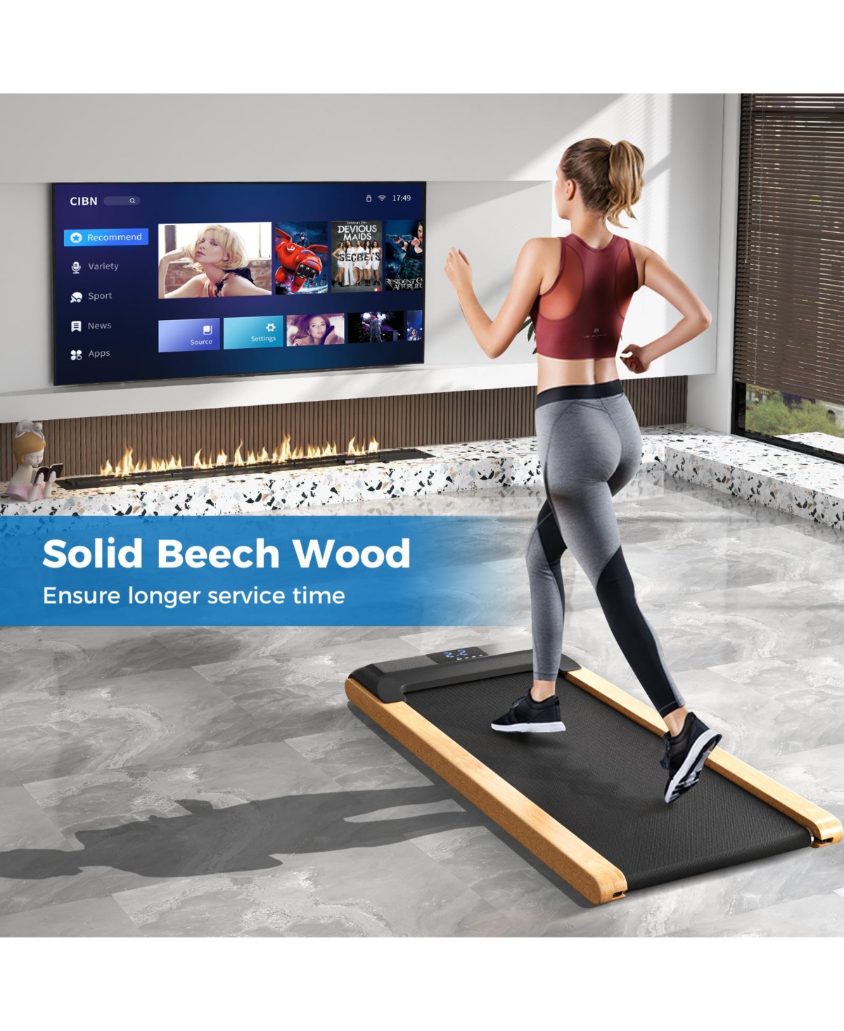 Vebreda 3-in-1 Walking Pad with Remote and Smart App Control for Home Office