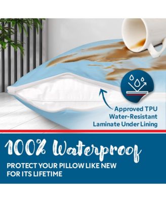  King Size Waterproof Pillow Protector with Zipper (2 Pack)