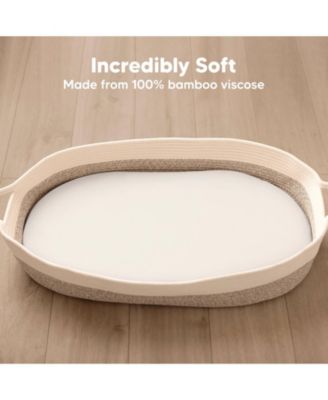 Bassinet Sheet for Baby Girls, Boys, 2-Pack Isla Fitted Bassinet Sheets, Bassinet Mattress Sheets