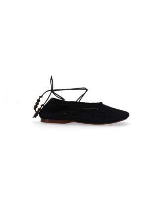 バレエシューズ ALOHAS Rosemary crochet ballerinas with ankle ties Rosemary Crochet Cream Ballet Flats | ALOHAS