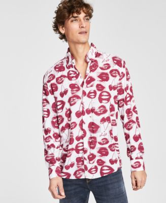 hugo boss red dress shirt Hugo Boss Mens Dress Shirt Sz XXL Button Down Red Burgundy Maroon NWT