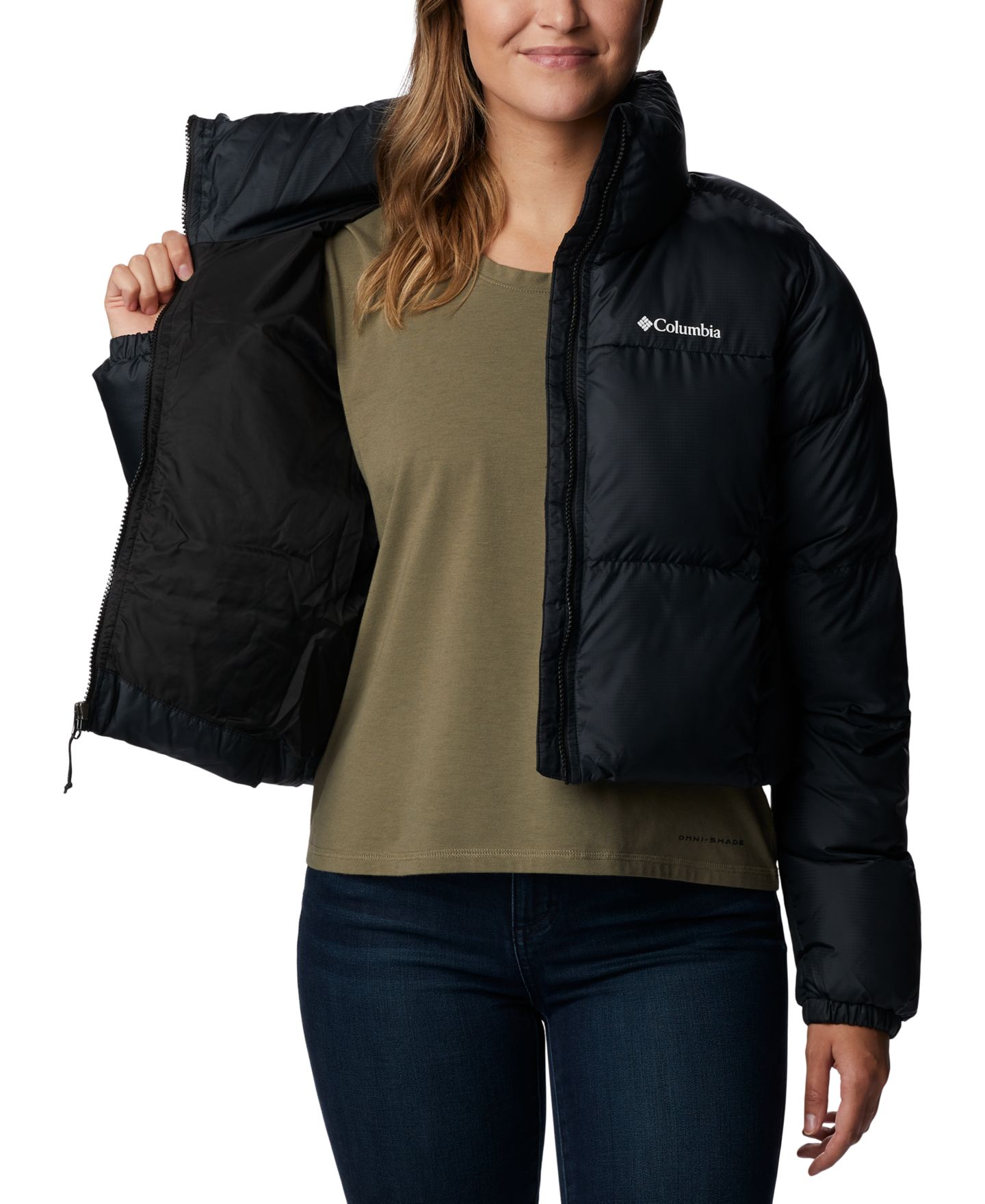 Женская куртка Columbia Puffect Cropped Jacket, цвет: Чёрный — фото 3