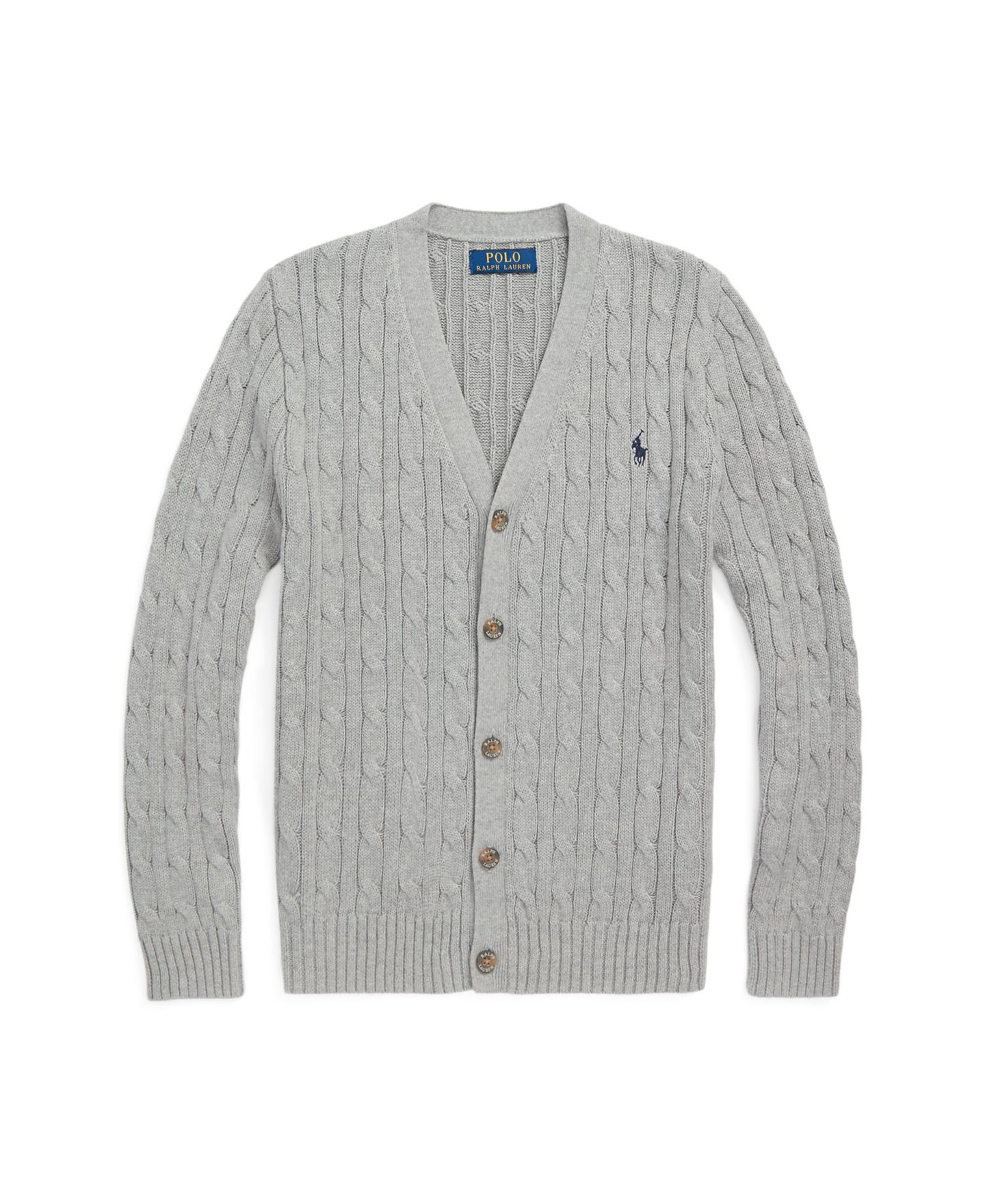 Кардиган Polo Ralph Lauren Cable-Knit Cotton V-Neck Cardigan Sweater для мальчиков, цвет: Меланжевый — фото 4