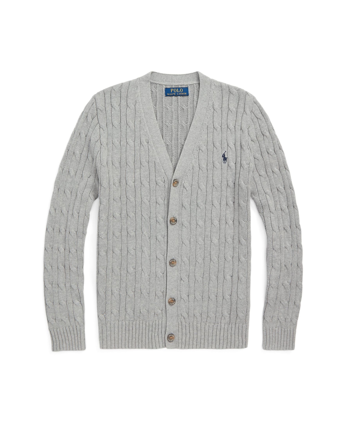 Polo Ralph Lauren Big Boys Cable-Knit Cotton V-Neck Cardigan Sweater