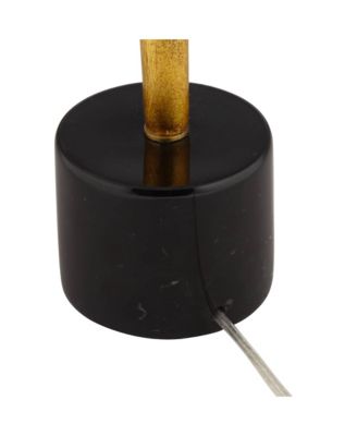 Athena Modern Buffet Table Lamp 35 1/2" Tall Sculptural Gold Leaf Black Drum Shade Bedroom Living Room Bedside Nightstand Office