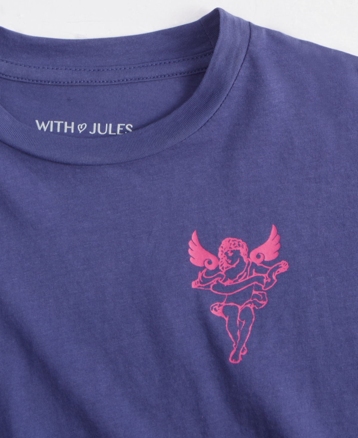 With Jules Big Girls Cotton Cropped Graphic T-Shirt