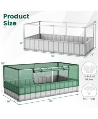 Galvanized Raised Garden Bed with Greenhouse Cover