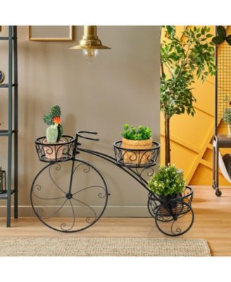 Tricycle Plant Stand Flower Pot Cart Holder in Parisian Style