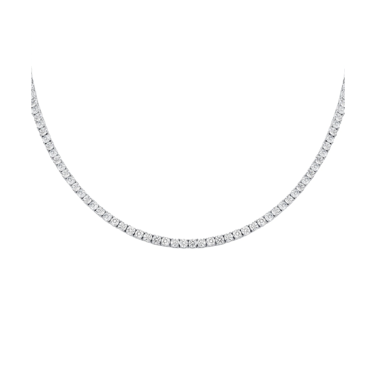 Elegant Cubic Zirconia Choker Tennis Necklace - Gold