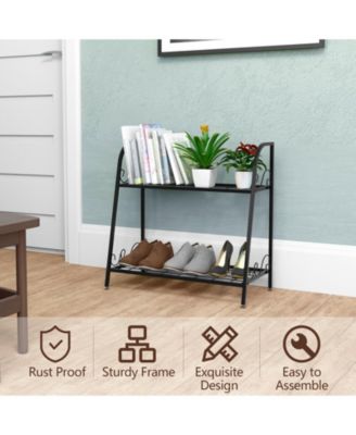 2-tier Patio Metal Plant Stand