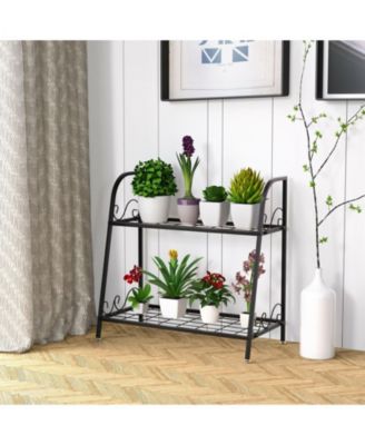 2-tier Patio Metal Plant Stand