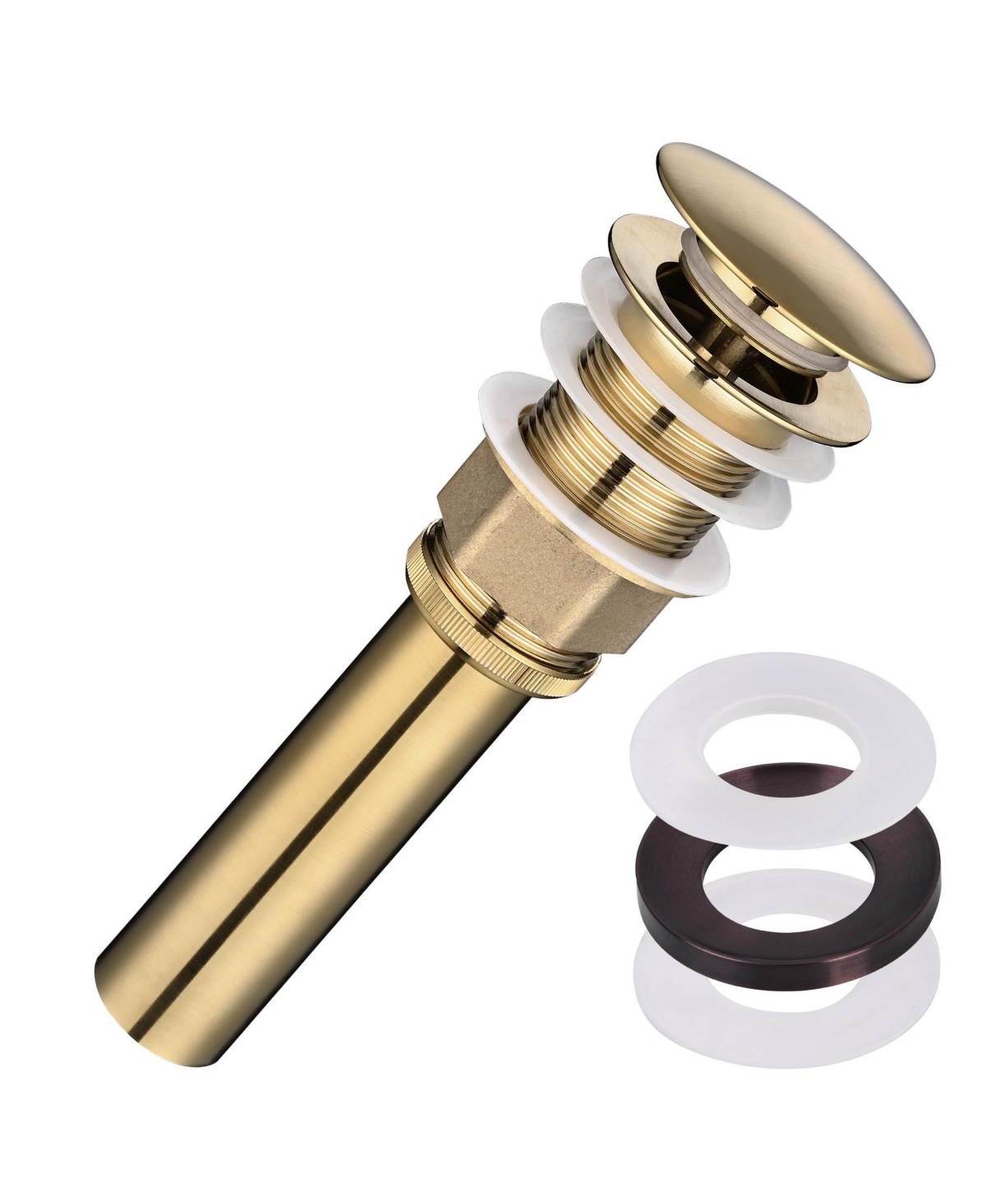 Pop Up Drain without Overflow w/ Mounting Ring for Bathroom Basin - Natrual