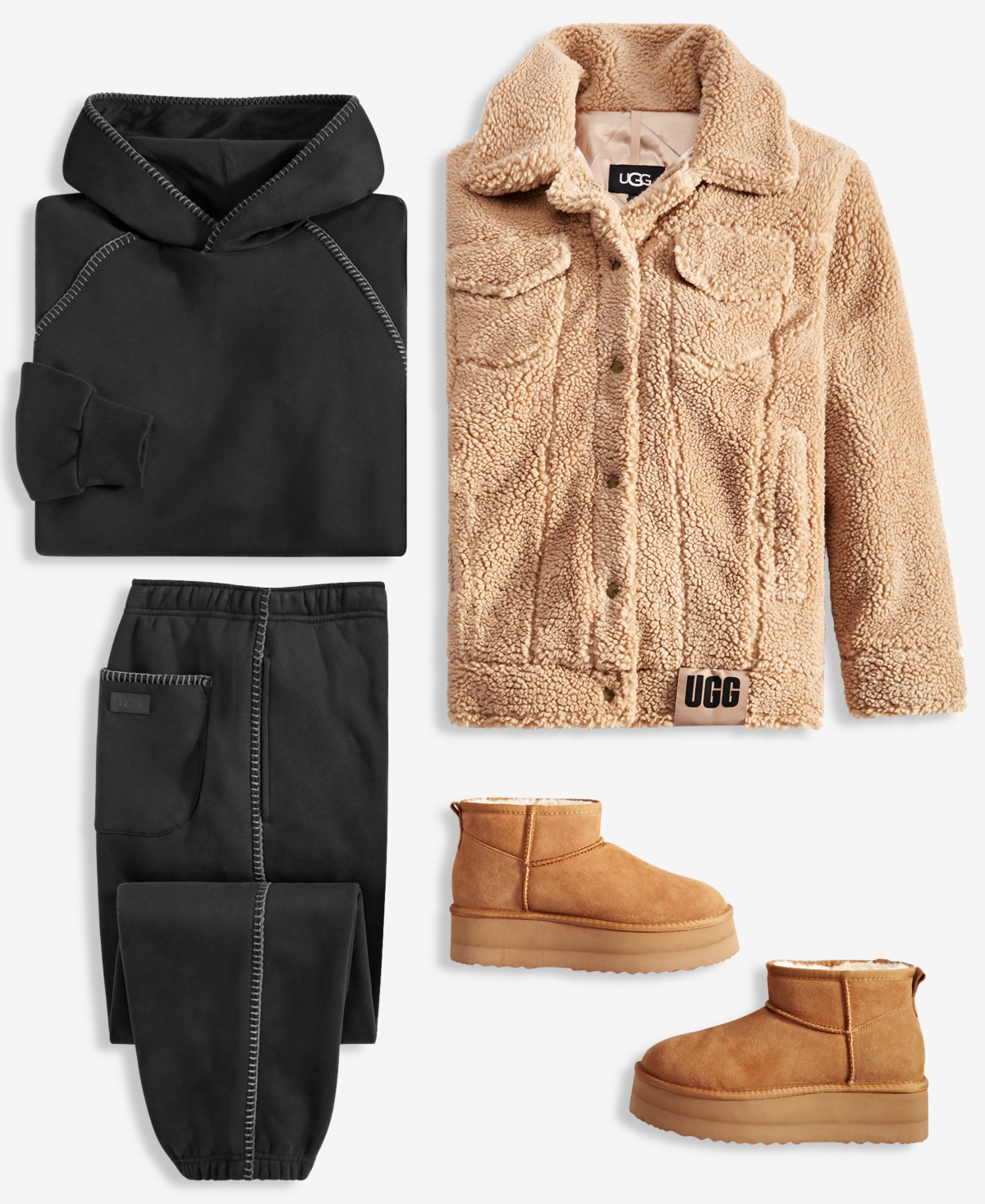 Ugg Women's Frankie Sherpa Fleece Trucker Jacket In Natural