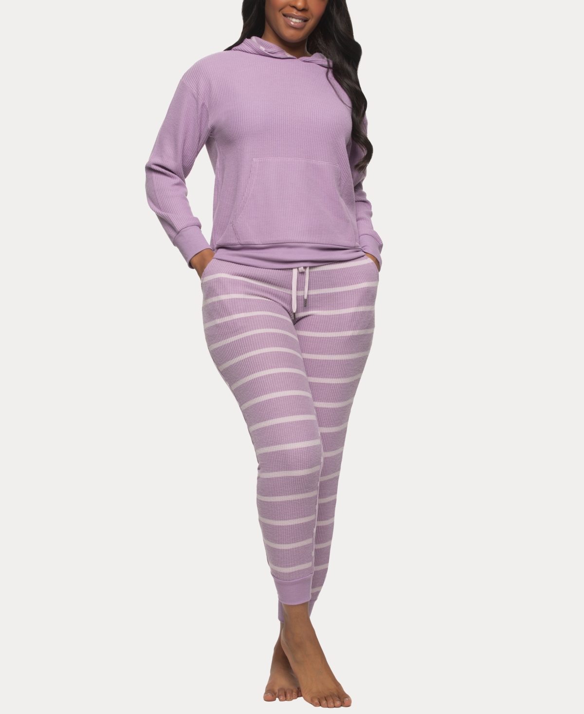 Women's Jolie Pullover Hoodie and Jogger Lounge Set - Whisper White