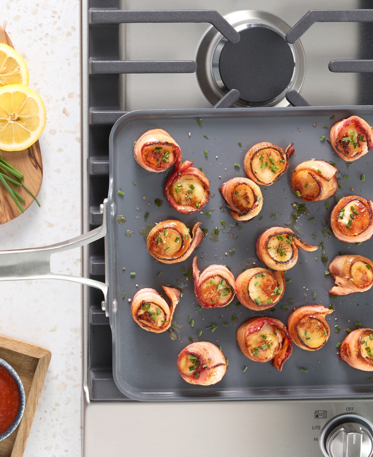 Shop Calphalon Premier Ceramic Nonstick 11" Square Griddle In Midnight Blue