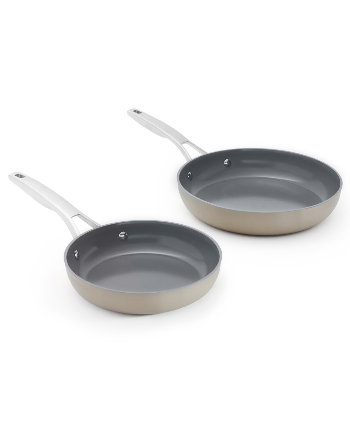 Calphalon Premier Ceramic Nonstick 8" And 10" Frying Pan Set In Mushroom Grey