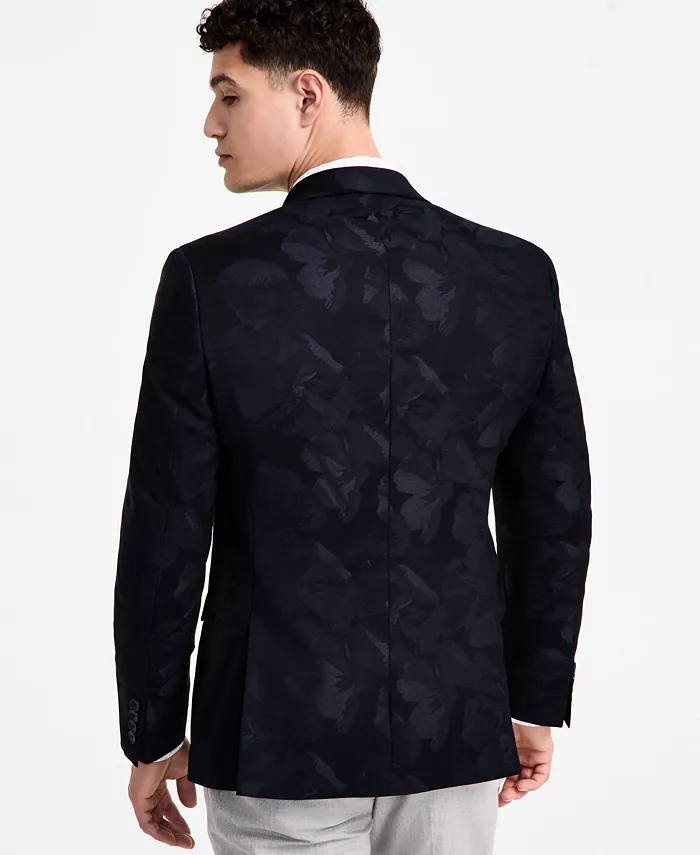 Men's Slim-Fit Jacquard-Floral Evening Jacket - thumbnail 4