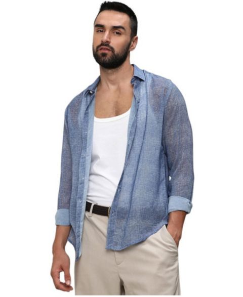 Мужская рубашка Cahoot Campus Sutra Prussian Blue Gauzy Heathered, цвет: Синий