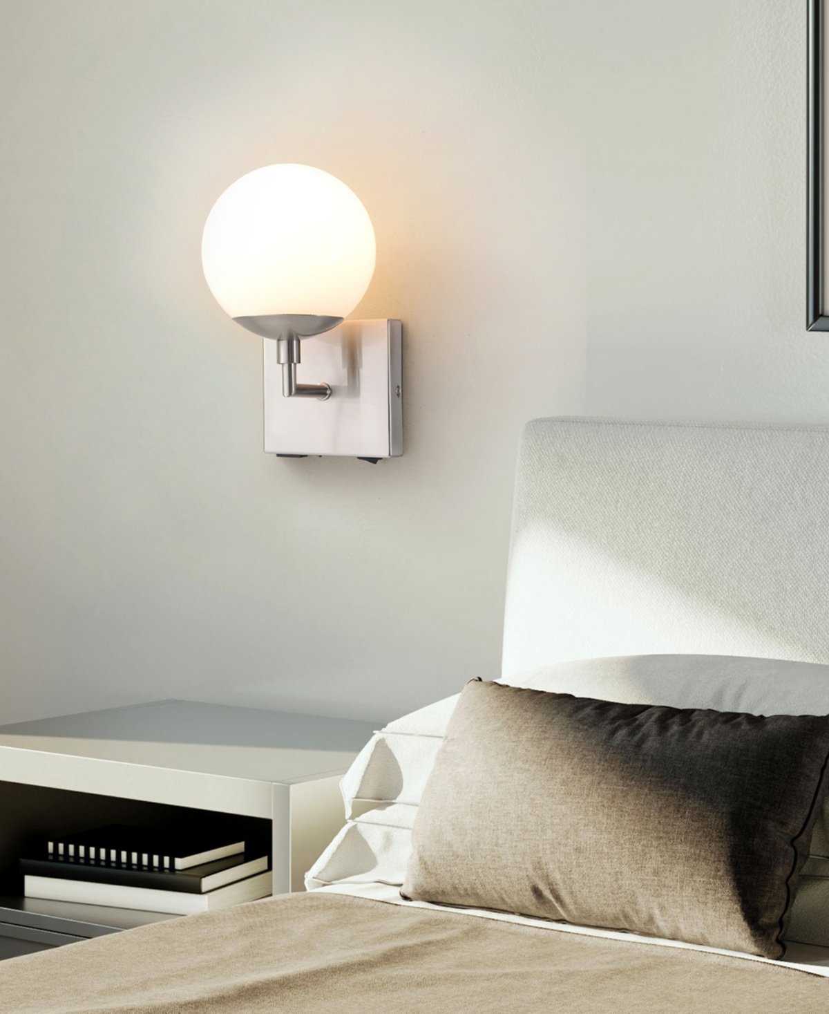 Nova Of California Globe 10'' Switch Wall Sconce In Satin Nickel