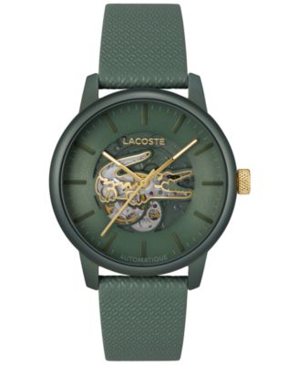 Lacoste L.12.12 Automatique Men s Green Leather Strap Watch 44mm Macy s