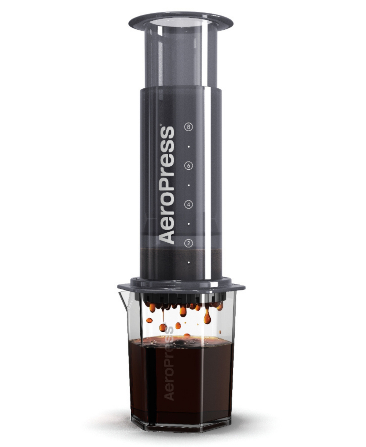 Aeropress 3-in-1 Technology Double Capacity Coffee Maker With Tritan Carafe In Gray