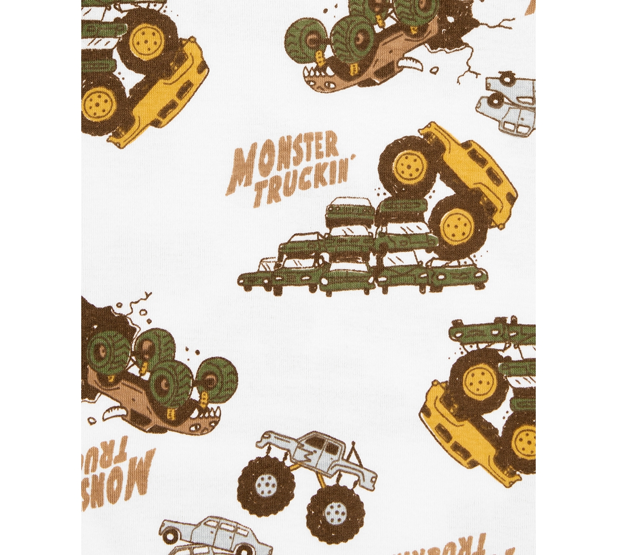 Carter's Little & Big Boys Monster Truck 100% Snug Fit Cotton Pajamas, 4 Piece Set