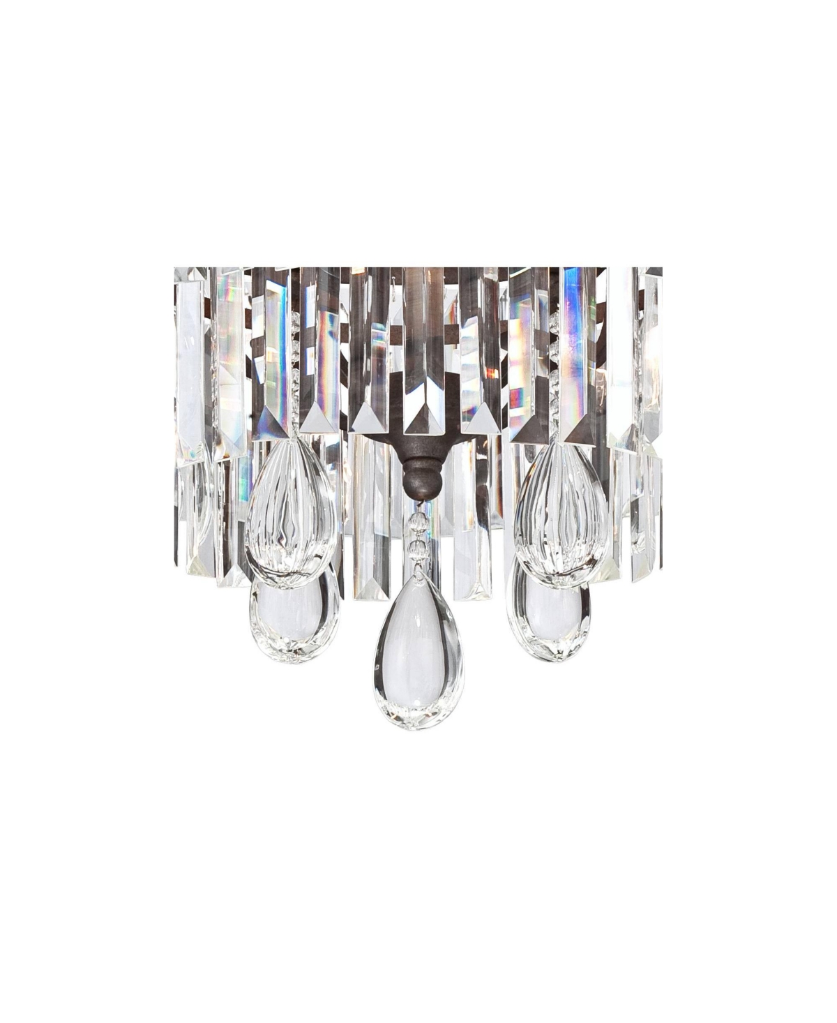 Vienna Full Spectrum Bruini Bronze Small Pendant Chandelier Wide Rustic Scroll Clear Crystal Drum Shade 4-Light Fixture for Dining Room House Foye