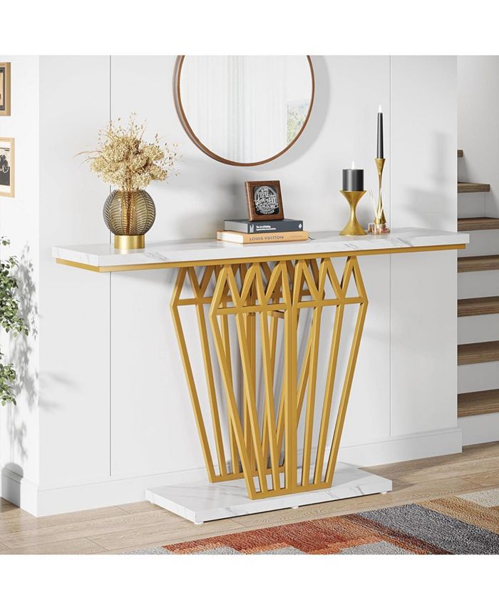 Tribesigns Console Table, Modern 47.24-Inch Entryway Table with LED ...