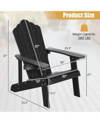 Weather Resistant HIPS Outdoor Adirondack Chair with Cup Holder