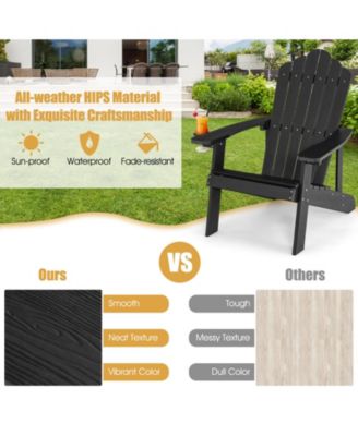 Weather Resistant HIPS Outdoor Adirondack Chair with Cup Holder